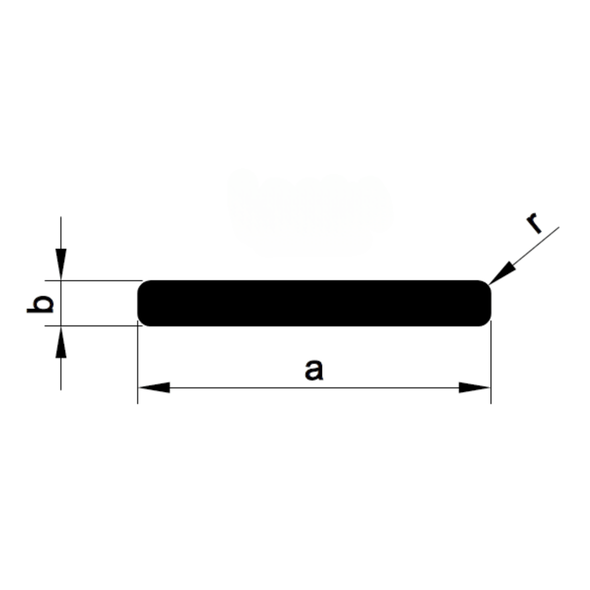 Aluminium Flat Bar Technical Drawing