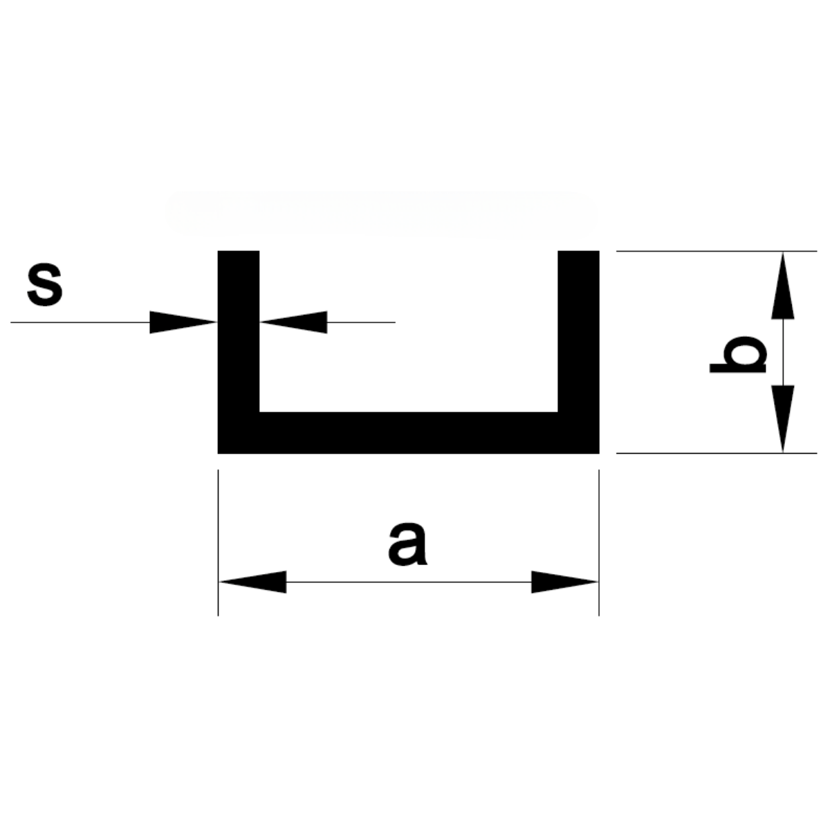 Aluminium U Channel Technical Drawing
