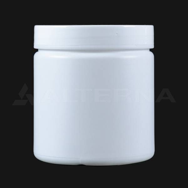 Pot en plastique HDPE de 240 ml avec couvercle de 70 mm