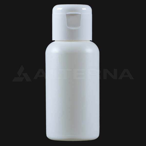 50 ml HDPE Kunststoff Flasche mit 24 mm Flip Top Verschluss