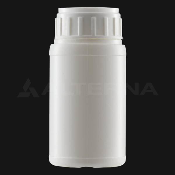 Bottiglia di plastica da 250 ml con tappo sigillato in foglio di alluminio da 50 mm