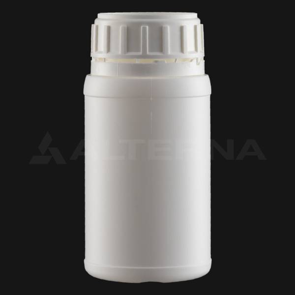 Bottiglia di plastica da 250 ml con tappo antimanomissione di sfiato della capsula da 50 mm