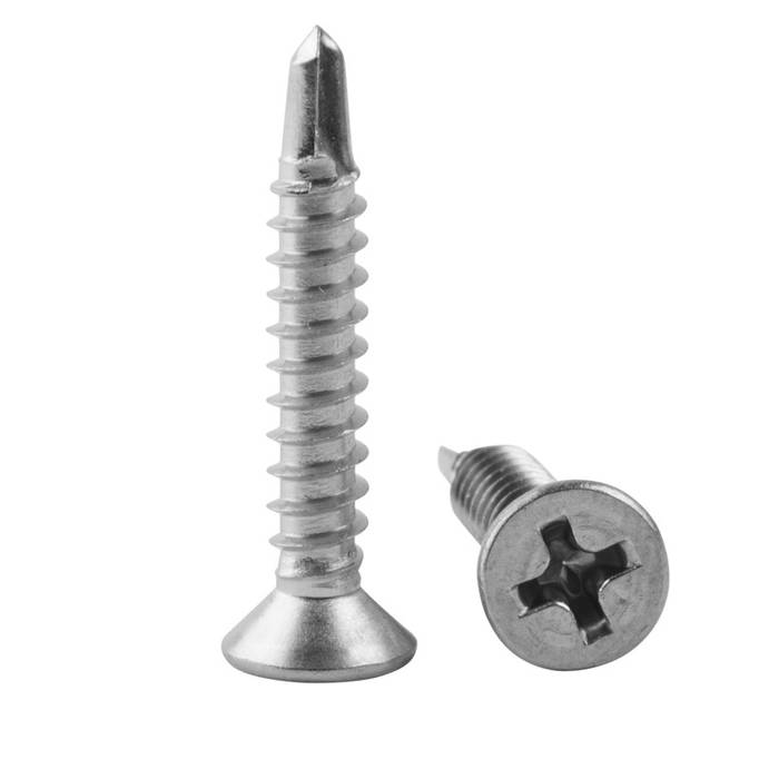 DIN 7504P Cross Recessed Countersunk Head Self Drilling Screw • Steel (Surface Hardened)