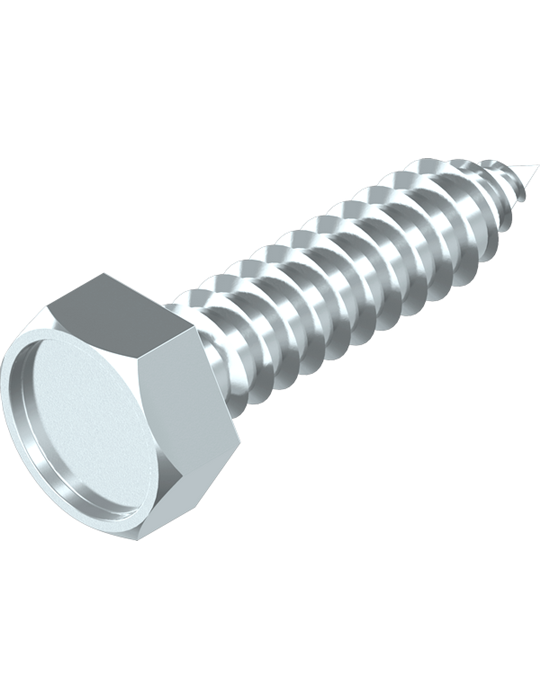 DIN 7976 Hexagon Head Self Tapping Screws • Steel (Surface Hardened) • Stainless Steel
