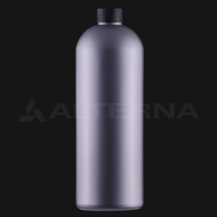 1 Litre HDPE Boston Round Bottle with 28 mm Aluminum Seal Cap