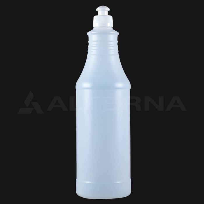 1 Liter HDPE Flasche mit 28 mm Push-Pull Verschluss