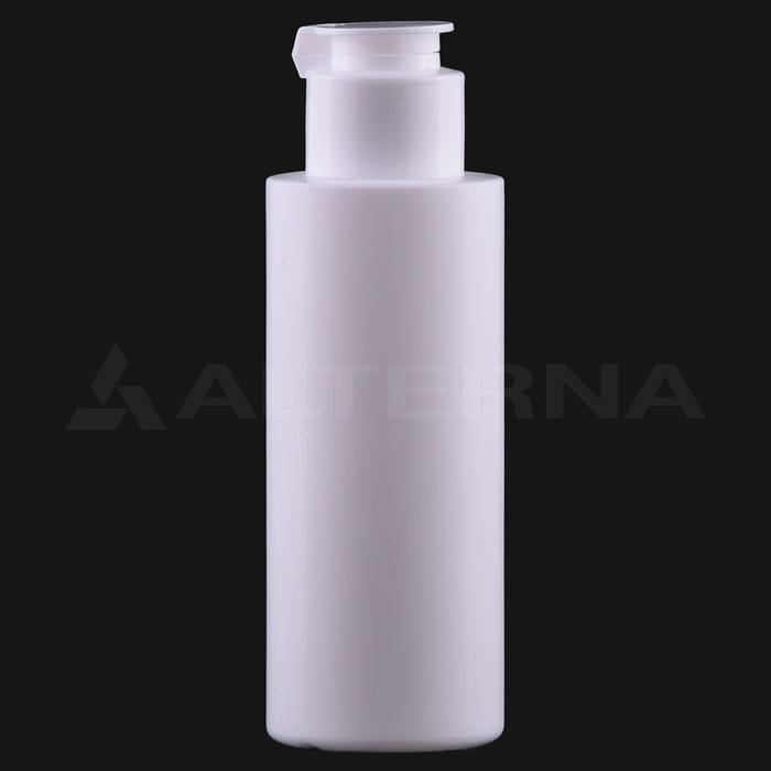 100 ml HDPE Cylinder Bottle with 24 mm Flip-top Cap