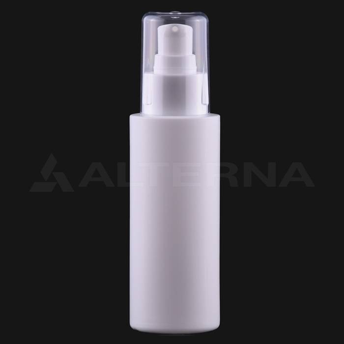 100 ml HDPE Cylinder Bottle with 24 mm Lotion Pump