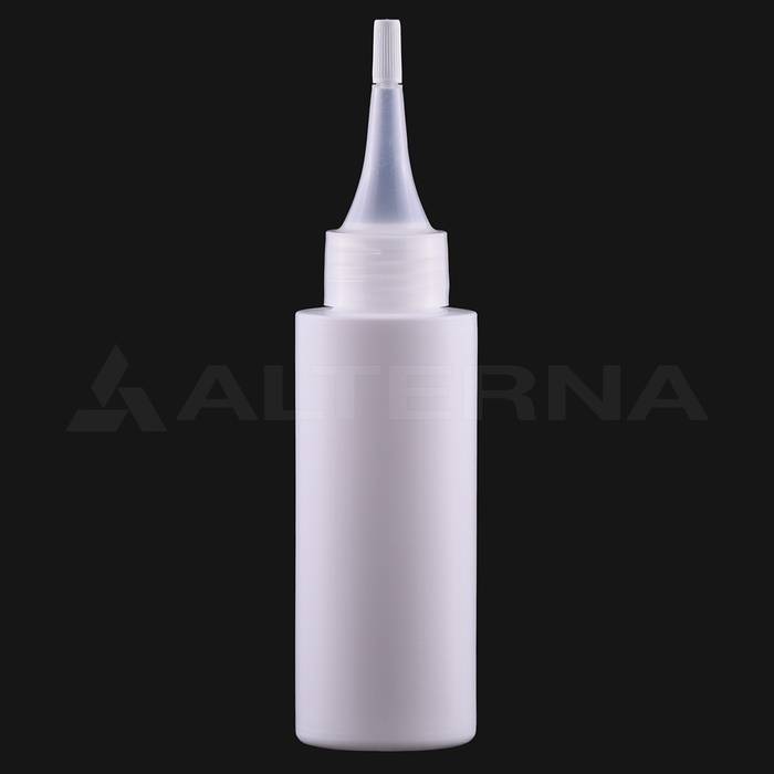 100 ml HDPE Cylinder Bottle with 24 mm Nozzle Cap