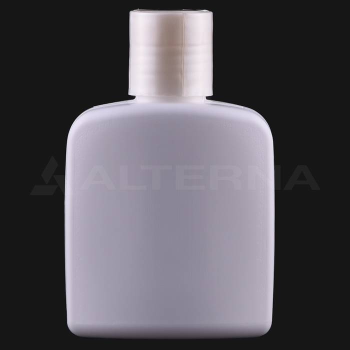 100 ml HDPE Flat Bottle with 24 mm Disc-top Cap