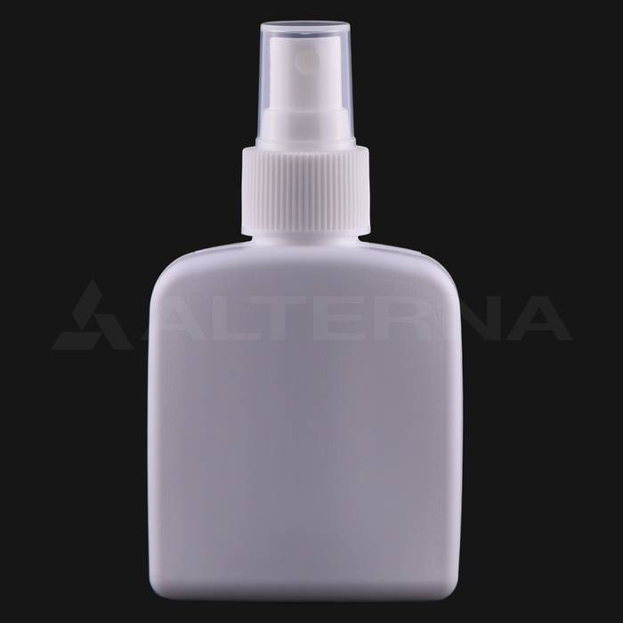 100 ml HDPE Flat Fine Mist Spray Bottle with 24 mm Atomiser