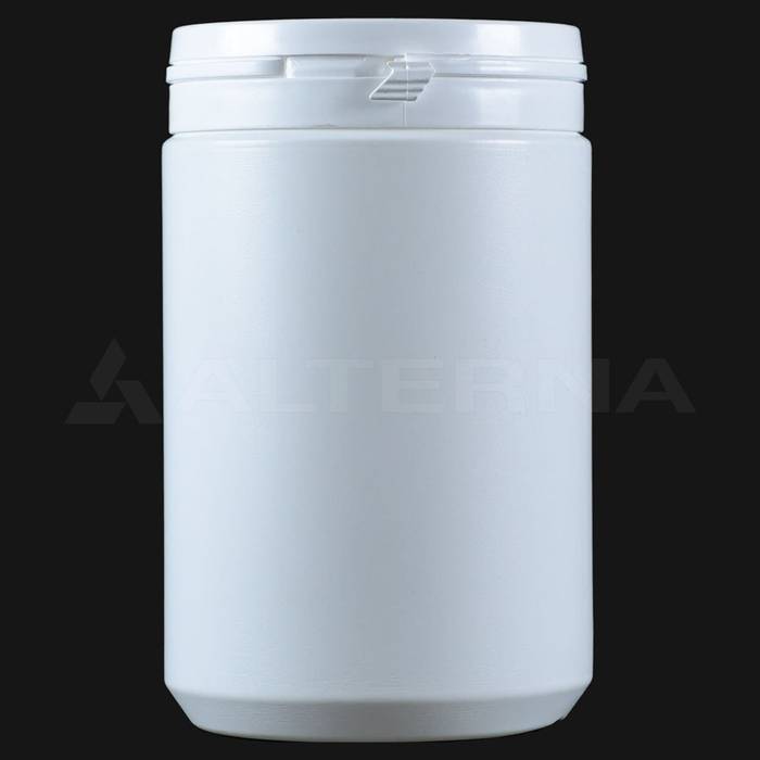 1000 ml HDPE Plastic Jar with 95 mm Snap-Hinged Lid
