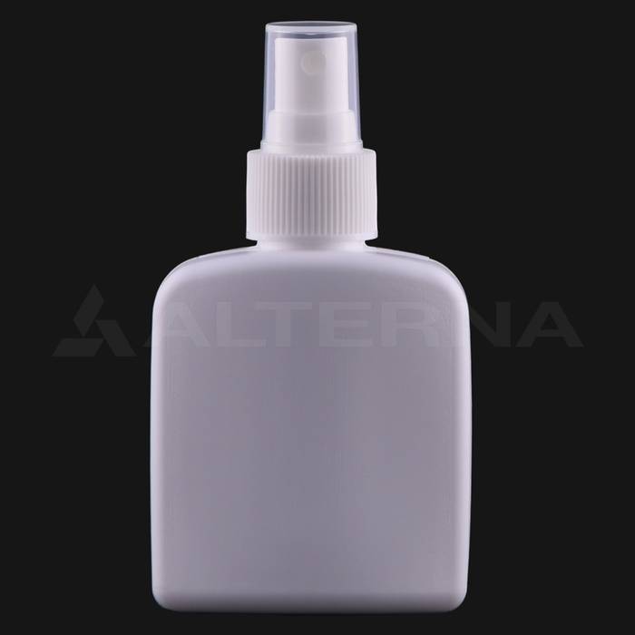 100 ml HDPE Flat Spray Bottle with 24 mm Atomizer