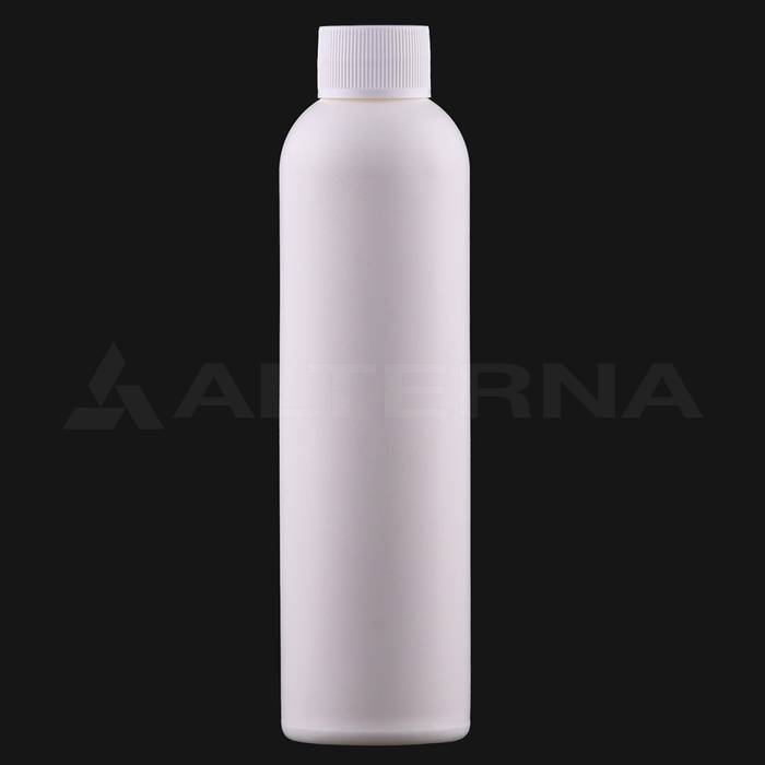 200 ml HDPE Boston Round Bottle with 24 mm Foam Seal Cap