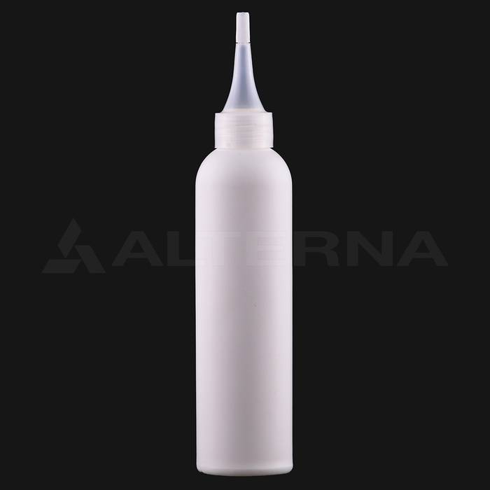 200 ml HDPE Boston Round Bottle with 24 mm Nozzle Cap