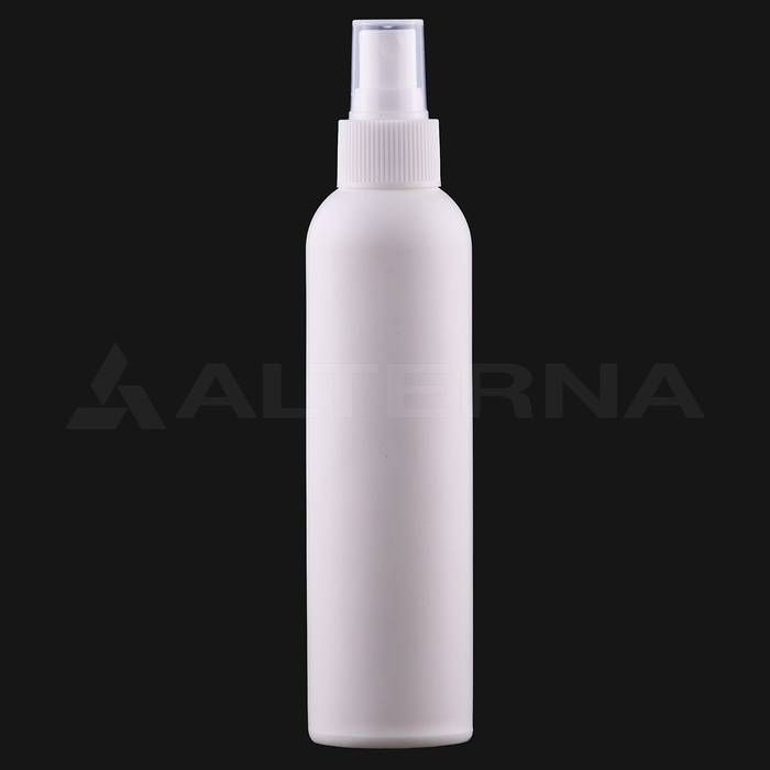 200 ml HDPE Boston Round Fine Mist Spray Bottle with 24 mm Atomiser