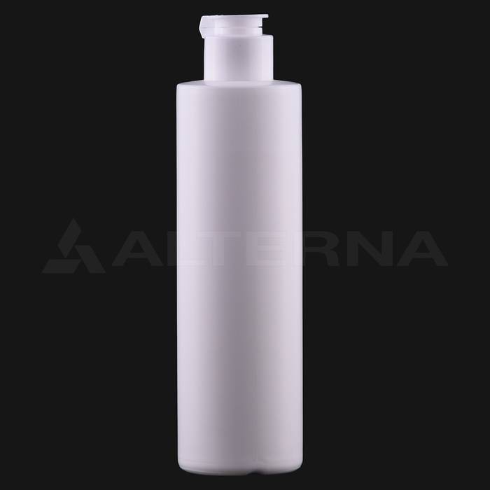 250 ml HDPE Cylinder Bottle with 24 mm Flip-top Cap