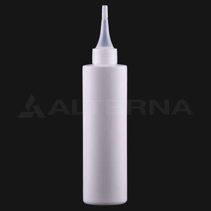 250 ml HDPE Cylinder Bottle with 24 mm Nozzle Cap