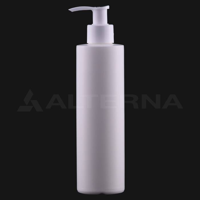 250 ml HDPE Cylinder Bottle with 24 mm Pump Dispenser