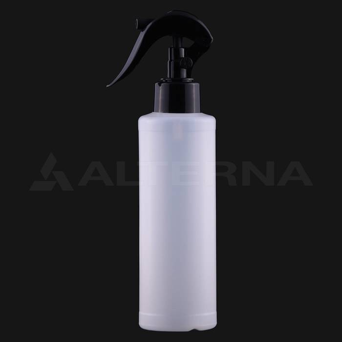 250 ml HDPE Cylindrical Spray Bottle with 28 mm Mini Trigger