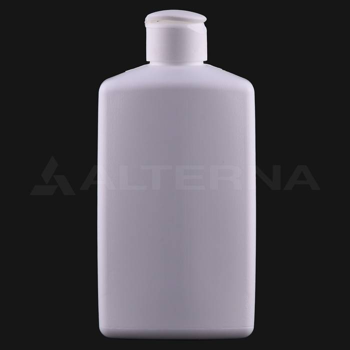 250 ml HDPE Rectangular Bottle with 24 mm Flip-top Cap