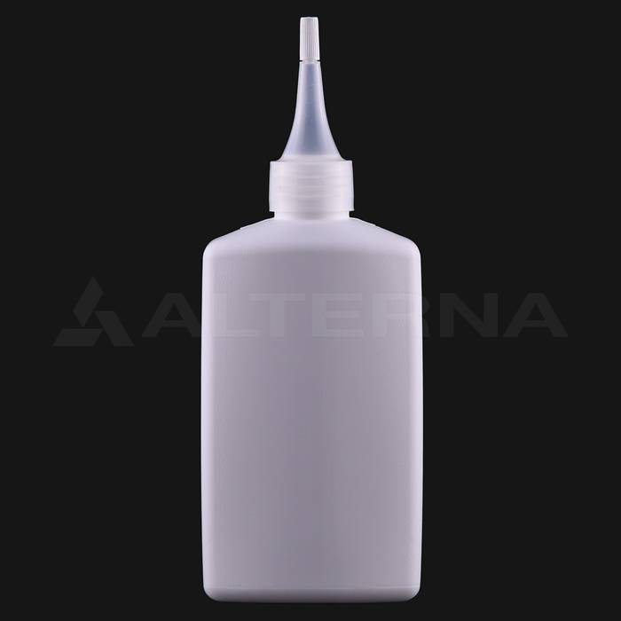 250 ml HDPE Rectangular Bottle with 24 mm Nozzle Cap