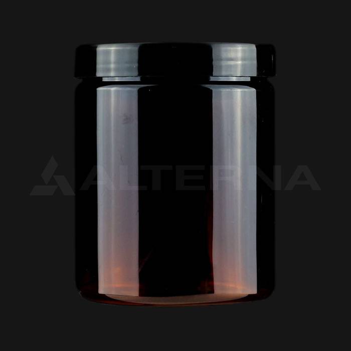 Pot en plastique PET de 300 ml avec couvercle de 70 mm