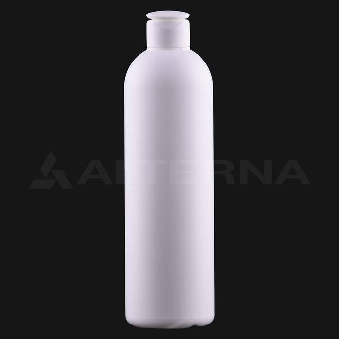 330 ml HDPE Boston Round Bottle with 24 mm Flip-top Cap