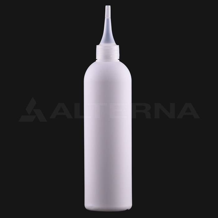 330 ml HDPE Boston Round Bottle with 24 mm Nozzle Cap