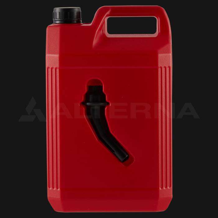 5 Litre HDPE Plastic Fuel Jerry Can with Spout and 38 mm Secure Cap