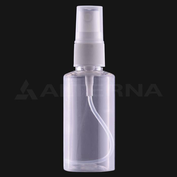 50 ml PET Cylinder Fine Mist Spray Bottle with 18 mm Atomiser