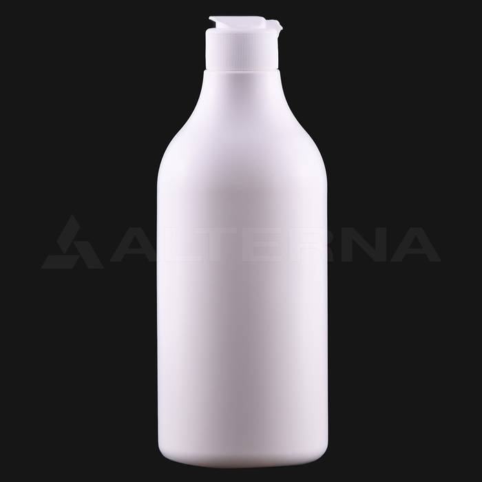 500 ml HDPE Round Bottle with 28 mm Flip-top Cap