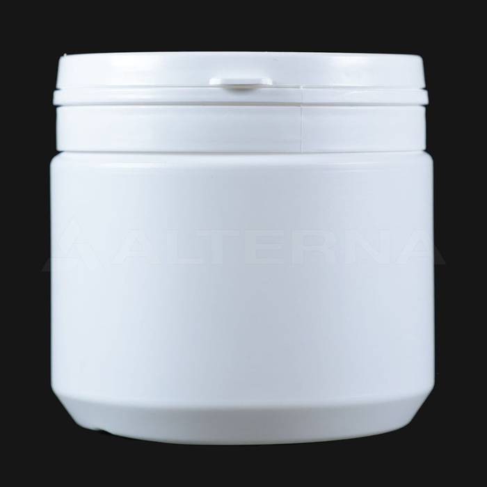 500 ml HDPE Plastic Jar with 95 mm Snap-Hinged Lid