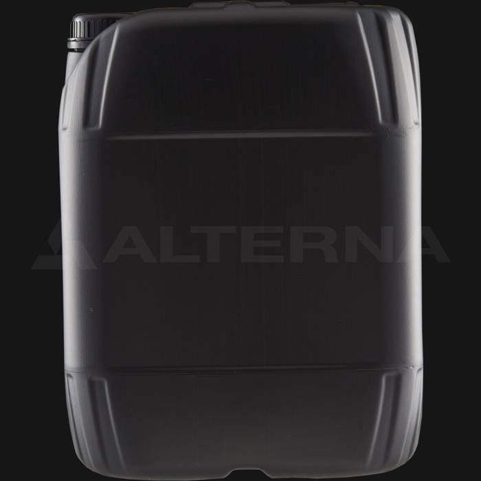20 litre Plastik Siyah Bidon 60 mm PE Contalı Kilitli Kapaklı
