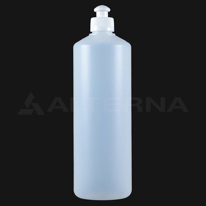 750 ml HDPE Flasche mit 28 mm Push-Pull Verschluss