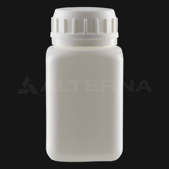 100 ml HDPE Plastic Square Bottle with 38 mm Foam Seal Secure Cap