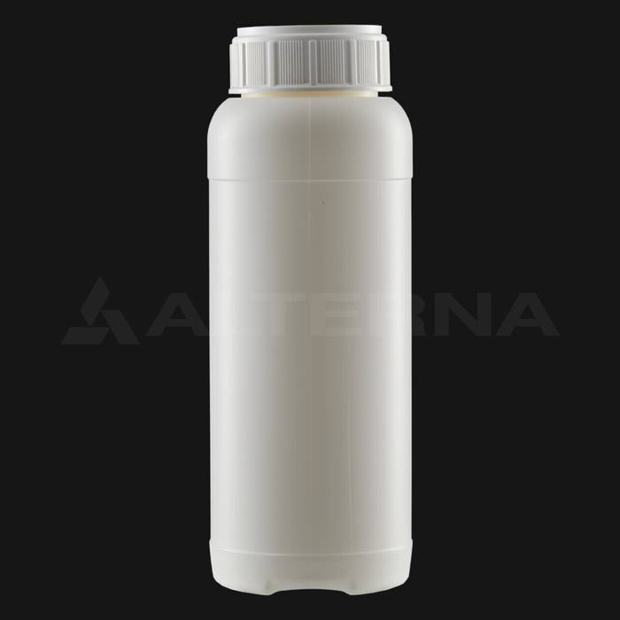 1000 ml HDPE Bottle with 63 mm Alu. Foil Seal Vented Cap