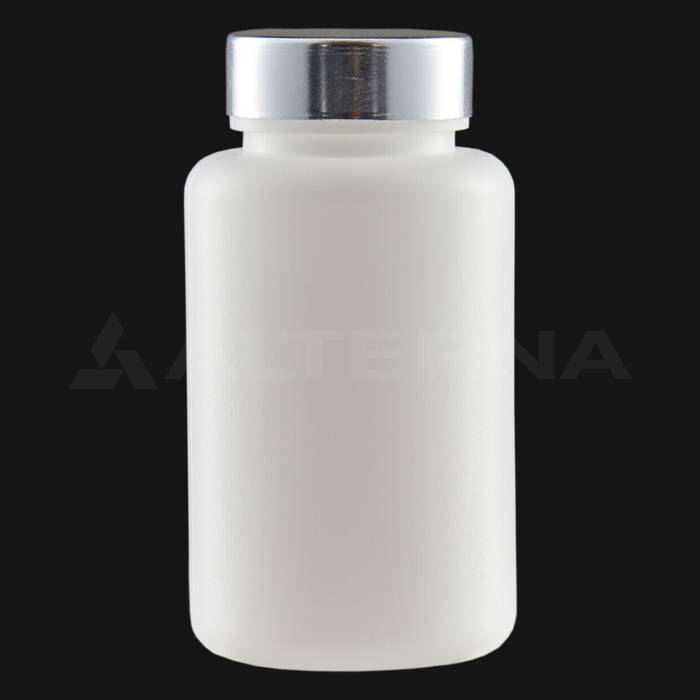 Flacon de pilules en plastique HDPE de 150 ml avec bouchon en métal de 38 mm