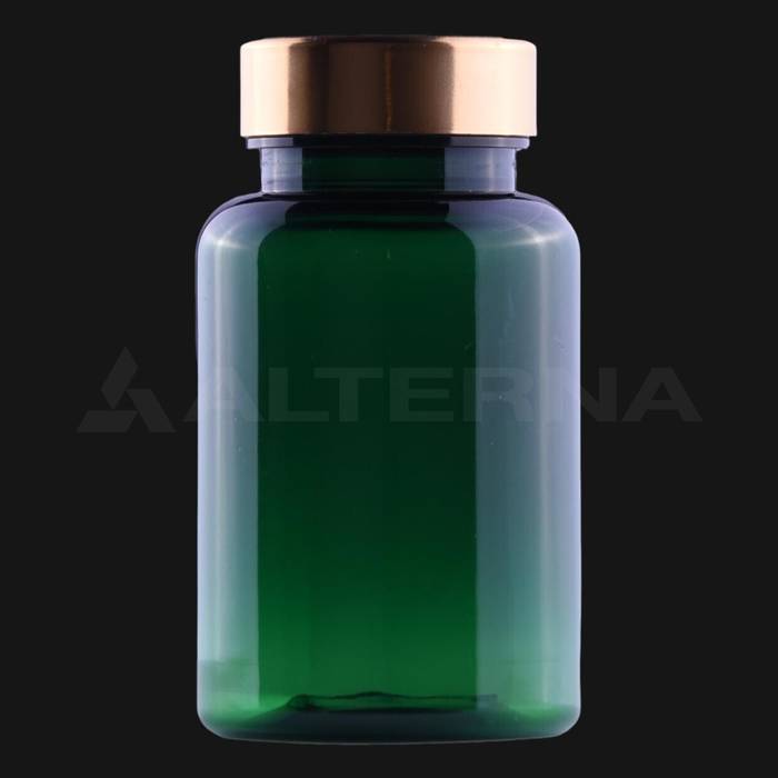 Flacon de pilules en plastique PET de 150 ml avec bouchon en métal de 38 mm