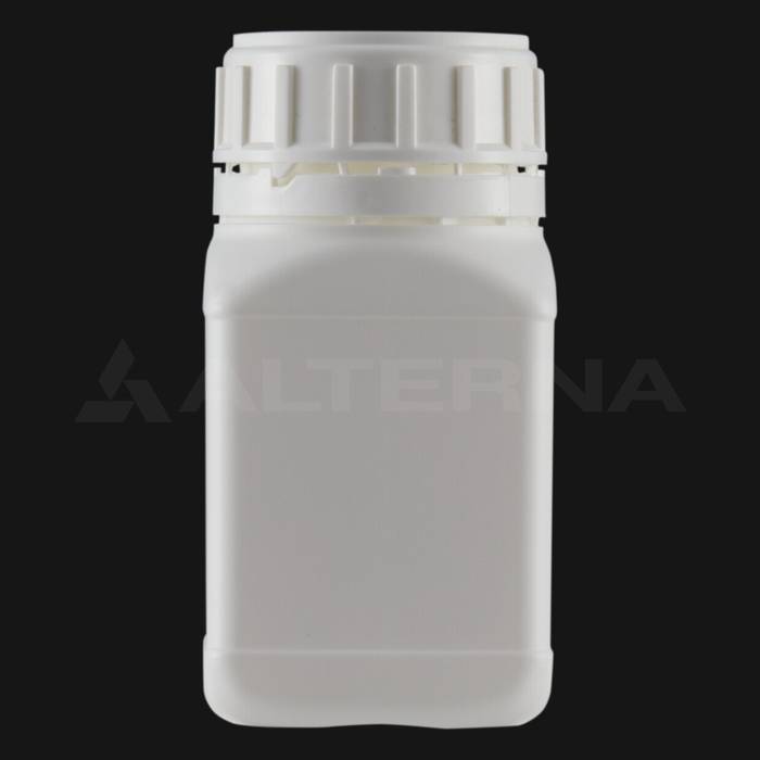 250 ml HDPE Square Bottle with 50 mm Foam Seal Vented Secure Cap