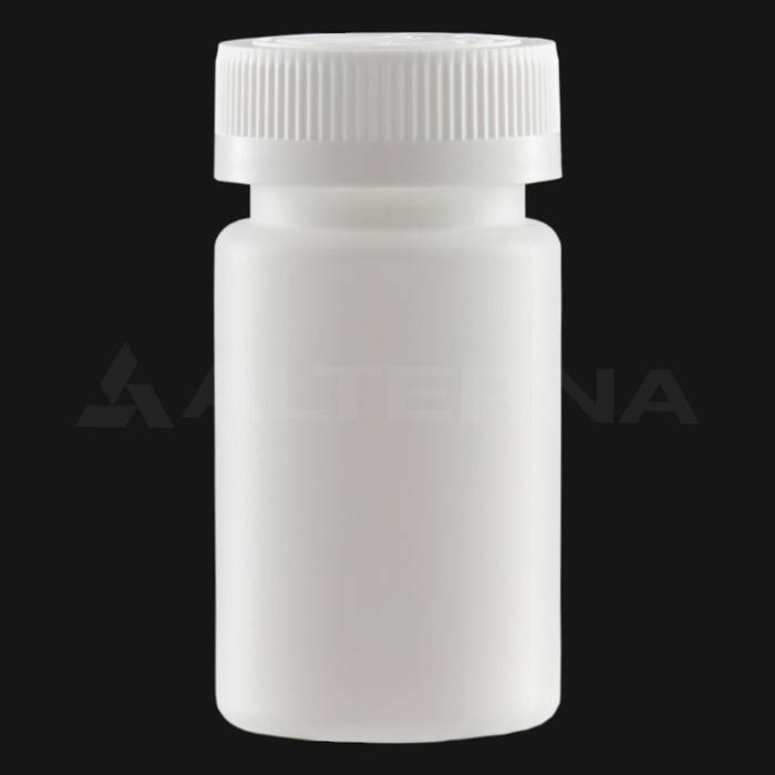 Pilulier en PEHD de 90 ml avec bouchon à l'épreuve des enfants de 38 mm