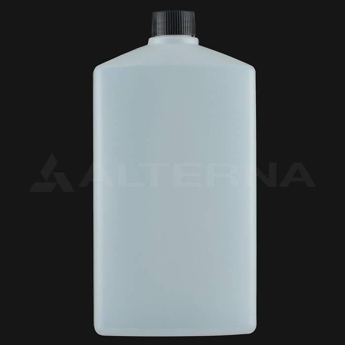 1 Liter HDPE Rectangular Bottle with 28 mm Aluminum Foil Lined Cap