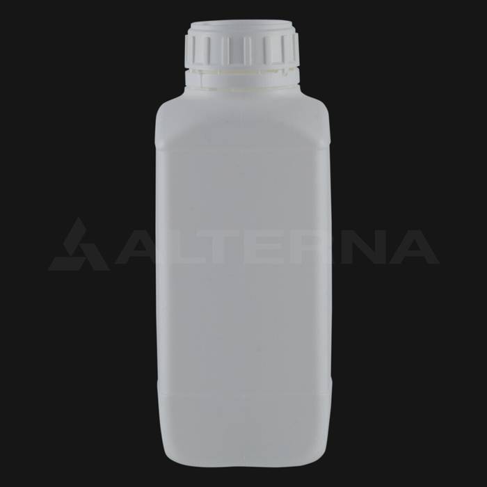 1 Liter HDPE Square Bottle with 50 mm Tamper-evident Cap
