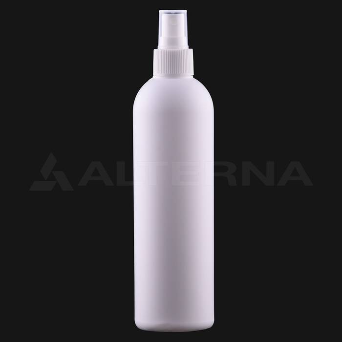 330 ml HDPE Boston Round Spray Bottle with 24 mm Atomizer