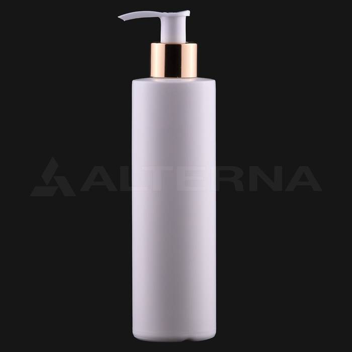 250 ml HDPE Cylinder Bottle with 24 mm Pump Dispenser