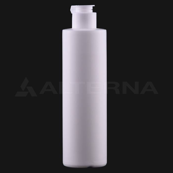 250 ml HDPE Cylinder Bottle with 24 mm Flip-top Cap