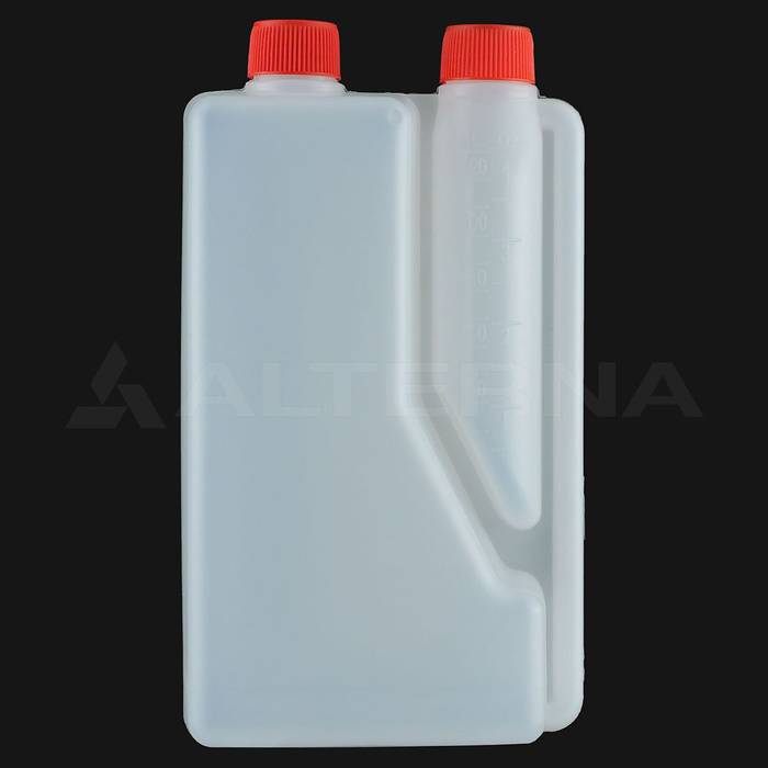 1 Liter HDPE Twin Neck Bottle with 120 ml Dosage Chamber