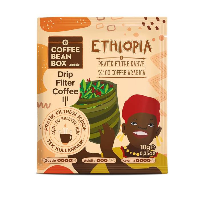CoffeeBeanBox Ethiopia Practical Drip Bag Coffee 10 Gr