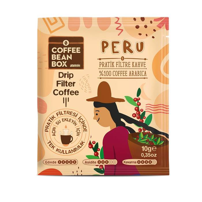 CoffeeBeanBox Peru Practical Drip Bag Coffee 10 Gr