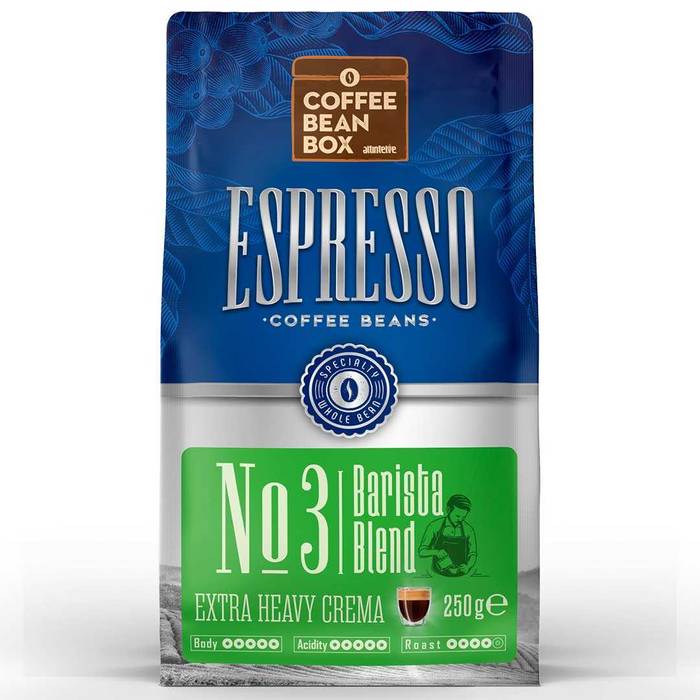 CoffeeBeanBox Espresso Coffee Beans Barista Blend 250 Gr